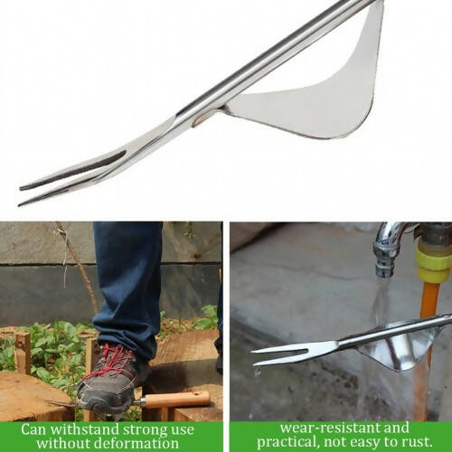 2pcs Home Gardening Tool Stainless Steel Manual Hand Grass Weed Puller