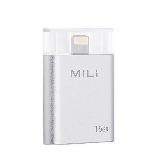MiLi HI-D92 銀色 iData Pro 16GB 便攜式存儲 USB 閃存盤，適用於 iPhone/Ipad