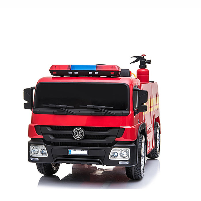 Voltz Toys 12V Fire Truck ride on car with Simulated Fireman Equipment