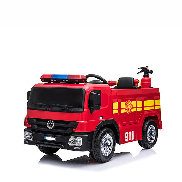 Voltz Toys 12V Fire Truck ride on car with Simulated Fireman Equipment
