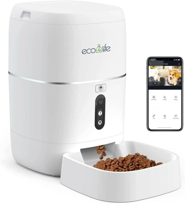 eco4life 6L WiFi Smart Pet Feeder with Built-in Camera - SC-PF100