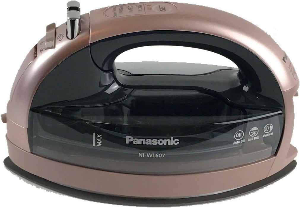 Panasonic NIWL607P 無線 360 度自由式蒸氣/乾熨斗，玫瑰金 - 紙箱有瑕疵