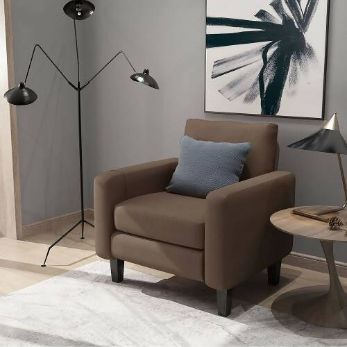 MECOR單人沙發椅，帶厚襯墊靠墊的裝飾軟墊扶手椅，客廳，臥室，辦公室的現代織物單椅