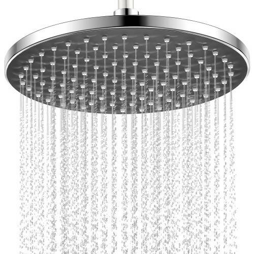 8 吋圓形淋浴噴頭、高壓雨淋噴頭、替換可調式淋浴噴頭
