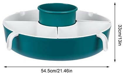 SingHome - 旋轉瀝水籃過濾器塑膠菜盆籃碗火鍋收納盤水果盤零食盤廚房工具 (綠色)