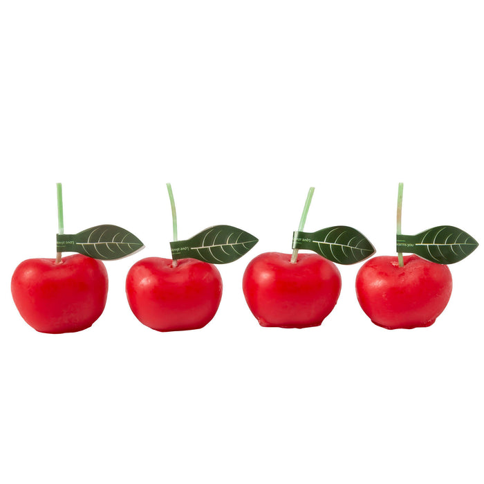 REJUUV 4Pcs Cherries Shaped Scented Candle with Sweet Fruit Aroma (2 colors)