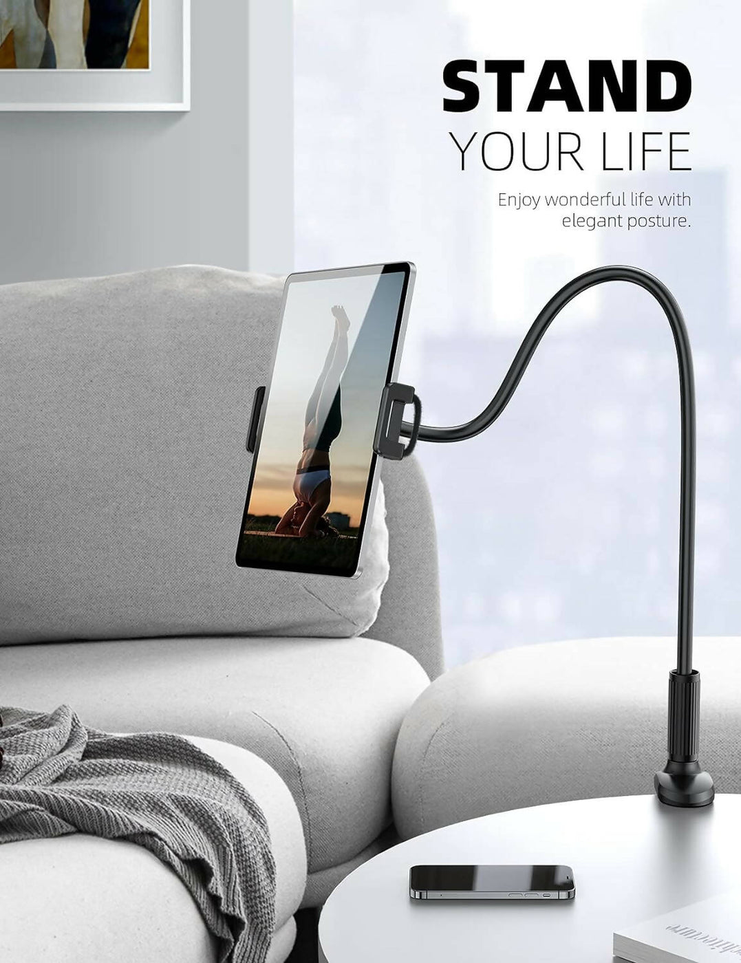 Lamicall LS07 Gooseneck Tablet Stand Black —