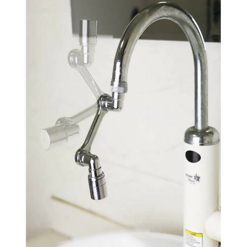水龍頭延長器，1080° 旋轉水龍頭適配器，具有 2 種輸出模式，適用於廚房、浴室的靈活水龍頭
