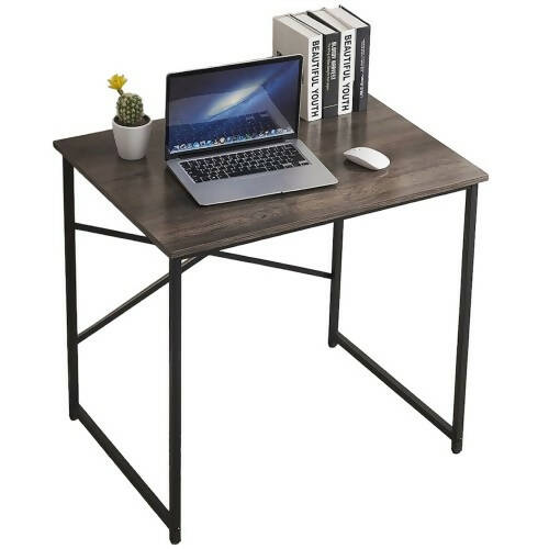 31.5 吋小型家庭辦公桌，80 x 60 公分緊湊型電腦桌，帶金屬框架，適合小空間、辦公室