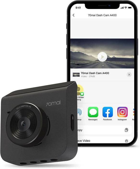 Xiaomi Youpin 70Mai Dash Cam A400, 2k Qhd, 2" Ips Lcd, Built In Wifi Smart Dash Camera For Cars, Parking Monitor, 145° Wide-angle Fov, Wdr Night Vision