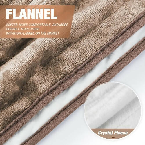 BASEIN Electric Heated Throw Blanket, 153 x 127 cm Soft Flannel Heating Blanket