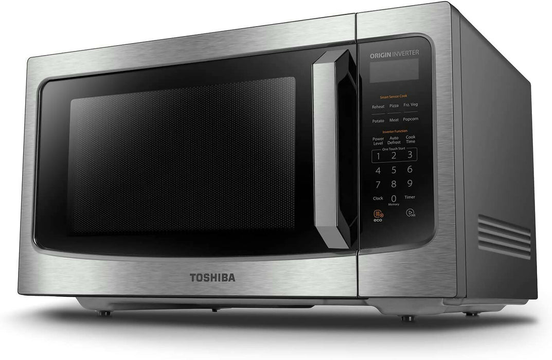 TOSHIBA TMC16S4AST Microwave Oven with Origin Inverter Technology, LCD Display and Smart Sensor, 1.6 Cu.ft, Stainless Steel (Open Box)