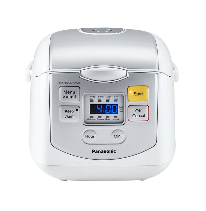 Panasonic SR-ZC075W 4 Cup (Uncooked) Microcomputer Controlled Rice Cooker (White/Silver) (Refurbished)