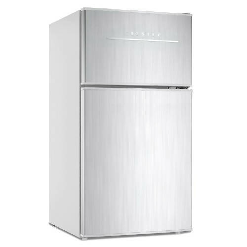 雙門迷你冰箱，3.0 立方英尺緊湊型冰箱，具有 7 種可調溫度模式